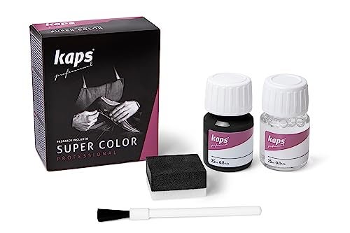Kaps Dye With Primer For Natural And Synthetic Leather Shoes, Super Color And Preparer, 70 Colors (118 - Black) - Image 1