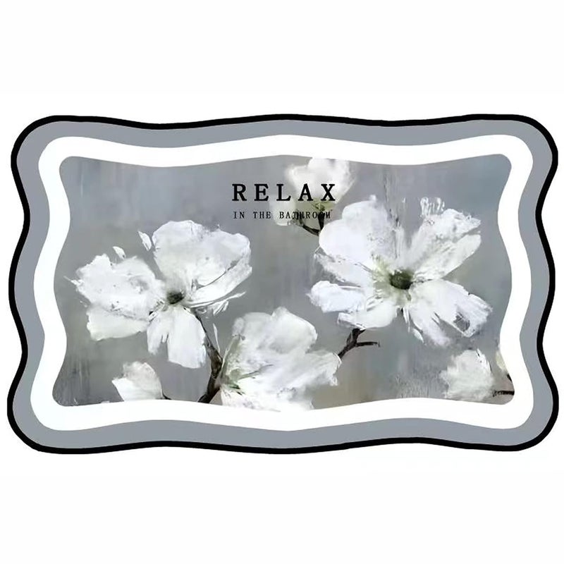 MEZON Bath Mat Door Mat Quick Drying Bathroom Mat Water Absorbent Door Mat Floor Mat Bathmat Doormat Bathroom Carpet Cushion Mat Super Absorbent Mat Flower - Image 4