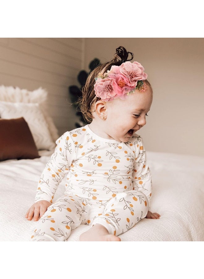 Cinaci Cinaci 5 Pack Delicate Floral Flower Nylon Headbands Hair Bands Accessories for Baby Girls Newborns Infants Toddlers Kids  - Image 2