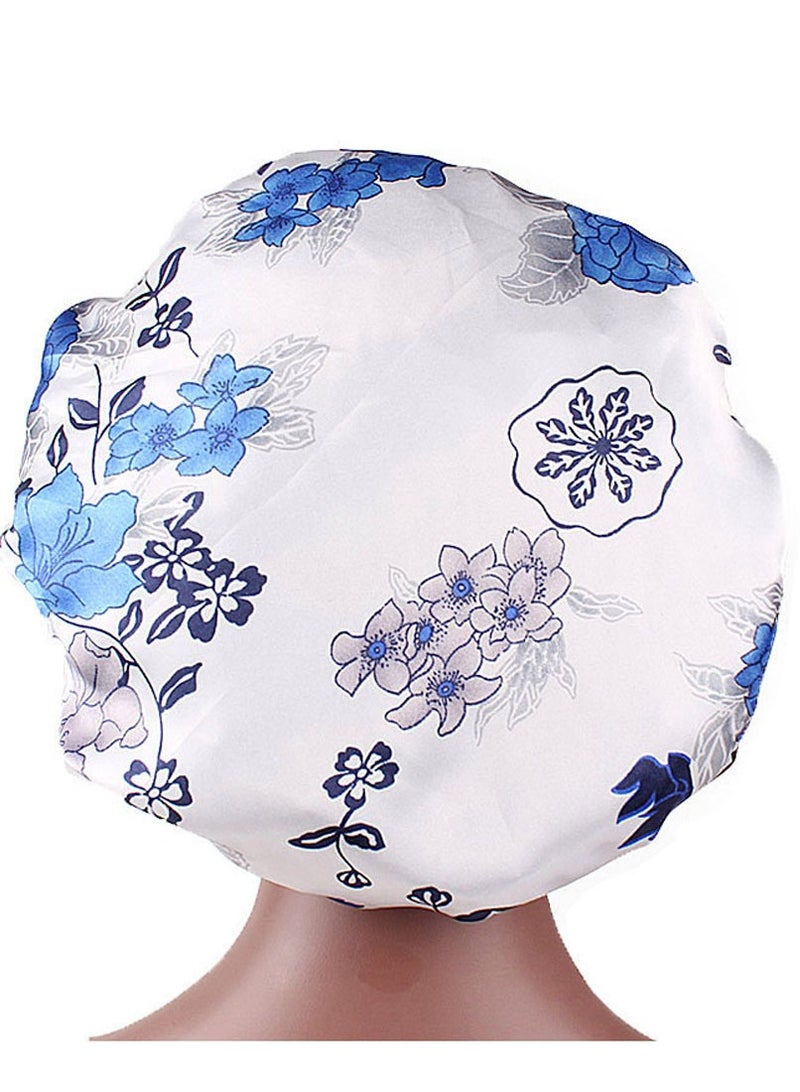 Wide Band Satin Cap Elastic Sleep Stain Bonnet Soft Night Sleeping Hat For Women - Image 1