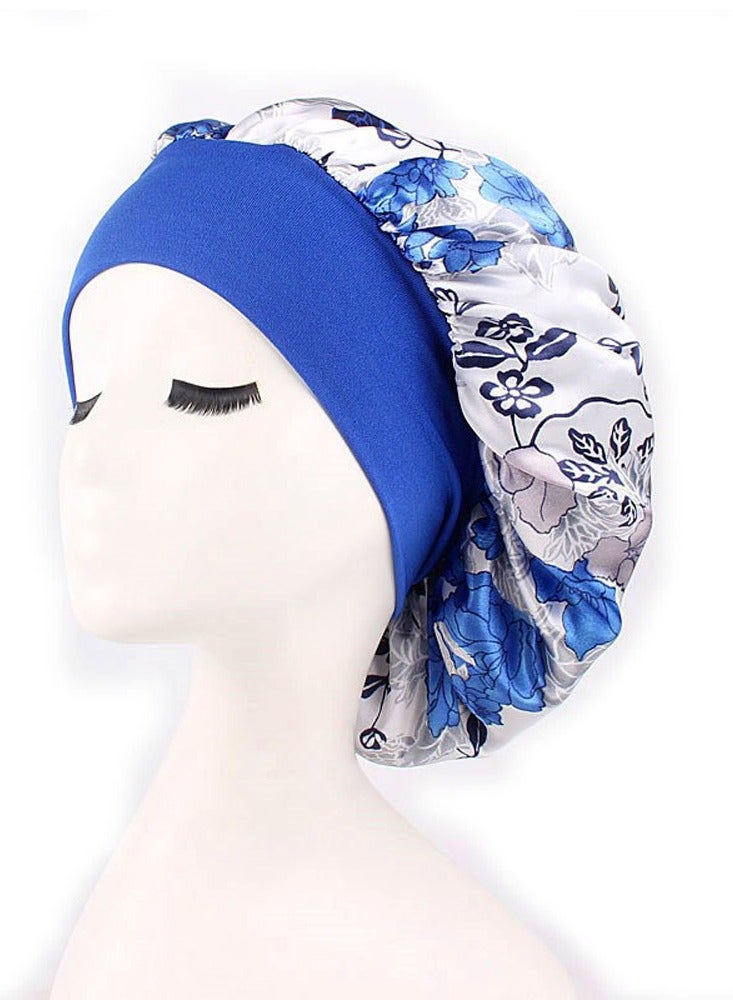 Wide Band Satin Cap Elastic Sleep Stain Bonnet Soft Night Sleeping Hat For Women - Image 2