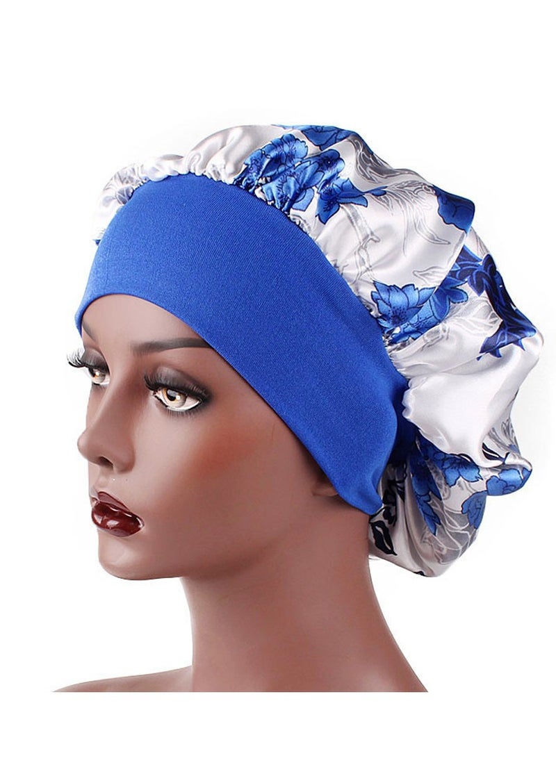 Wide Band Satin Cap Elastic Sleep Stain Bonnet Soft Night Sleeping Hat For Women - Image 3