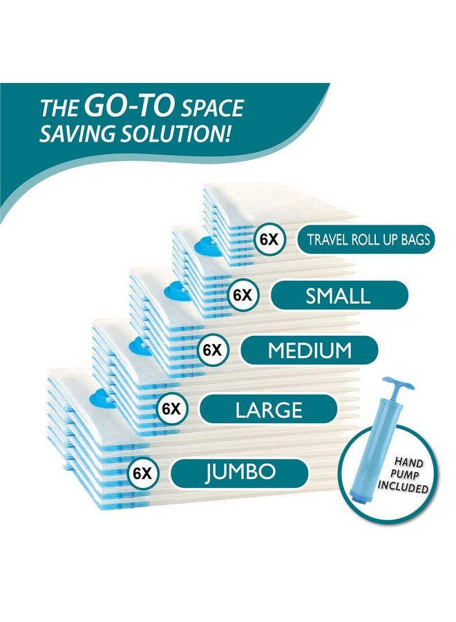 Cozy Essential 30 Pack Vacuum Storage Bags, Space Saver Vacuum Storage Bags, Vacuum Seal Bags for Clothing, Clothes, Comforters and Blankets, Hand Pump Included  - Image 4