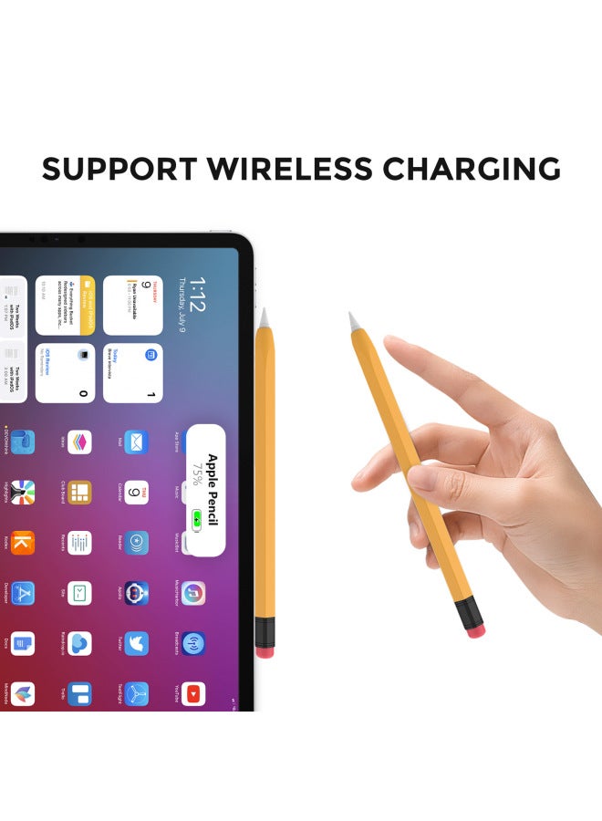 Pencil Generation Silicone Protective Case Vintage Pencil Anti-slip Anti-fall Pen Cover Digital Computer/ipad Protective Cover-Color:Midnight Blue (through Hat)-Applicable Model:Apple Pencil Pro u00  - Image 4