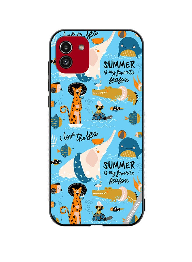 VR CREATIVE Protective Case Cover For Samsung Galaxy A03 Funny Cat Design Multicolour - Image 1