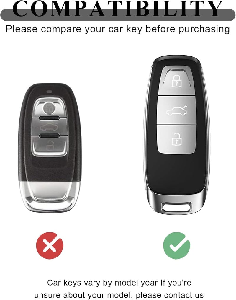 OFFCURVE Key Fob Case for Audi 3 Buttons with Keychain - Protective Cover for A3 A4 A5 A6 A7 A8 Q5 Q7 Q8 RS6 RS7 S3 S6 S7 SQ7 SQ8 - Image 5