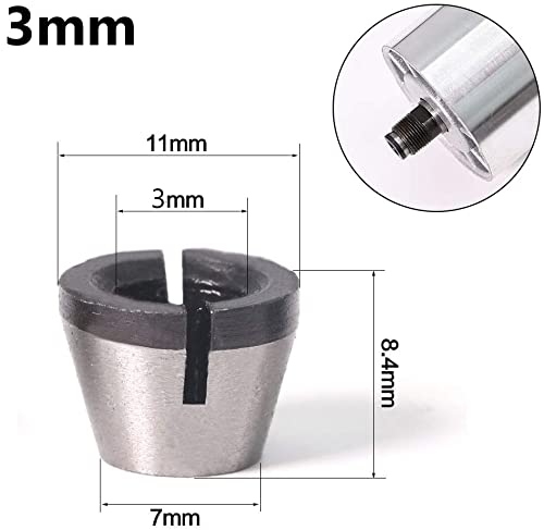 KROST 3mm Trimmer Collet Cone Size, High Precision Woodworking Engraving Trimming Machine Tool. - Image 3