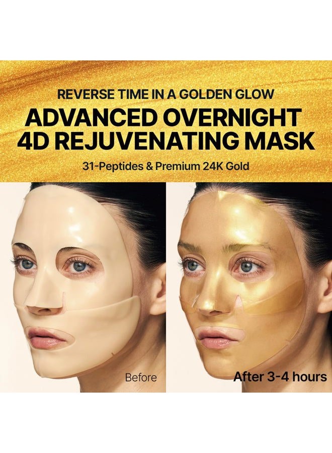 SUNGBOON EDITOR Silk Peptide EGF Intensive Gold Overnight Mask, Hydrating Mask for Glass Skin, 31 Multi Peptide(Copper Peptides)+24K Gold&Collagen, Korean Skincare, 4ea, Gifts for Women - Image 2
