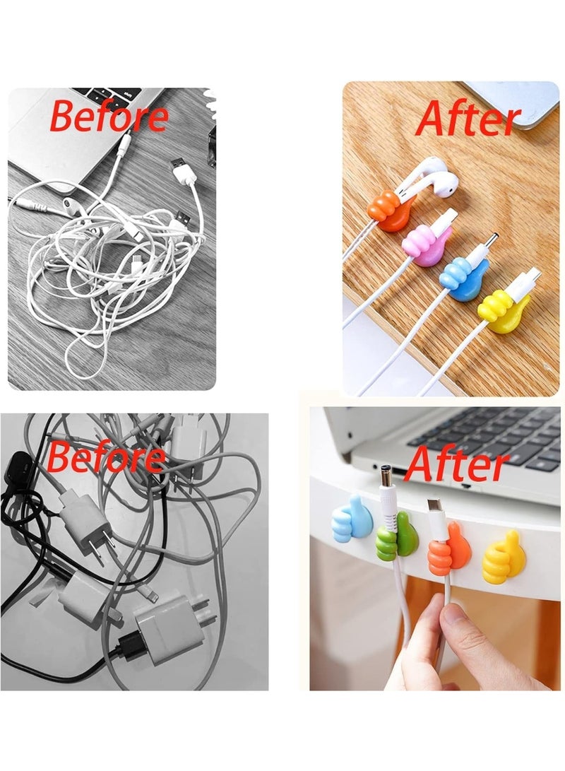 Creative Silicone Thumb Wall Hook- Adhesive Thumb Cable Clip Key Hook Wall Hangers Earphone Cable Organizer,Student Dormitory Kitchen Bedroom Car Charging Cable Hanging Hooks 20Pcs - Image 2