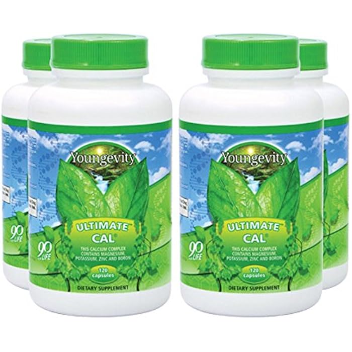 Youngevity Ultimate Cal - Calcium Magnesium Bone Health Supplement with D-3, Zinc, Potassium, Boron - Highly Absorbable - Immune and Bone & Ligament Support - 120 Capsules (Pack of 4) - Image 1