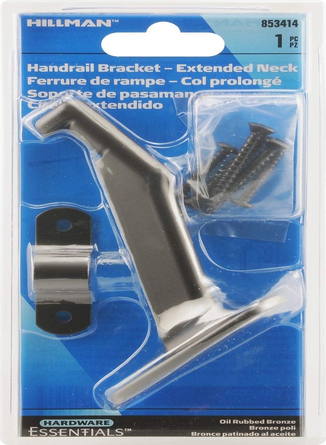 هيلمان دعامة درابزين ذات رقبة ممتدة من هاردوير إسينشالز، برونزي مصقول بالزيت، عبوة واحدة - Image 2