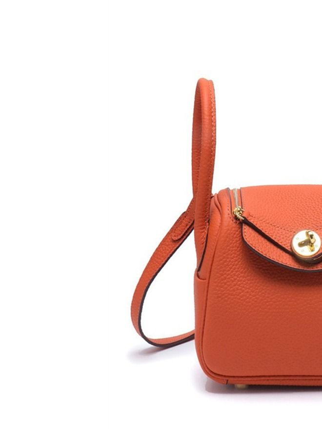 Loquat Leather One-Shoulder Portable Pillow Bag Orange  - Image 3