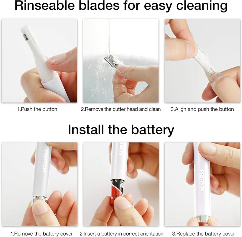 pritech Electric Shaver Women's Eyebrow Razor Trimmer Portable Mini Eyebrow Face Razor Trimmer for Women Eyebrows / Face / Body / Facial Treatment, Precision Shaving, No Risk of Cutting - Image 5