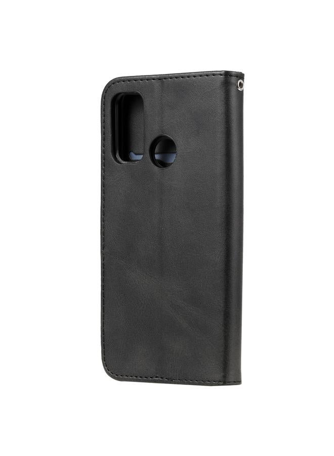 اس-توب جراب لهاتف Huawei P smart 2020 جراب جلدي أنيق بسحاب أفقي قابل للطي مع حامل وفتحات للبطاقات ووظيفة المحفظة - Image 4