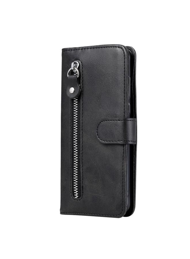 اس-توب جراب لهاتف Huawei P smart 2020 جراب جلدي أنيق بسحاب أفقي قابل للطي مع حامل وفتحات للبطاقات ووظيفة المحفظة - Image 3