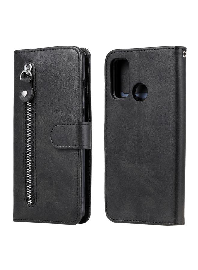اس-توب جراب لهاتف Huawei P smart 2020 جراب جلدي أنيق بسحاب أفقي قابل للطي مع حامل وفتحات للبطاقات ووظيفة المحفظة - Image 1