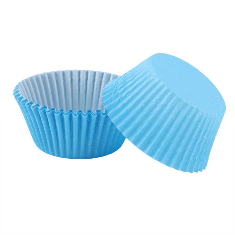 100PCS Mini Cupcake Liners Round Cake Baking Cups Muffin Cases Home Party Blue - Image 5