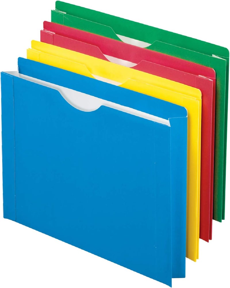Pendaflex Color Reinforced File Jacket - 2-Inch Expanding Jacket, Letter Size, Assorted Colors, 8 Pack