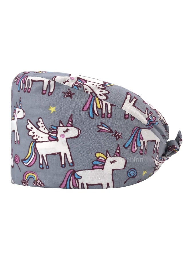 NIBEMINENT Surgical Scrub Cap Printing Medical Working Hat  Cotton Women Men Beautician Dust Proof Cooking Chef Nurse Head Caps