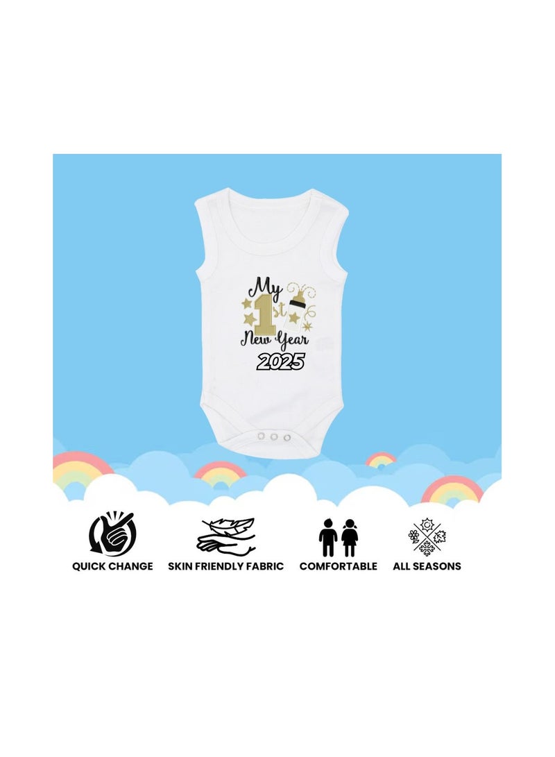 PRINTSHOP4ME My 1st New Year Baby Romper–Soft Cotton Sleeveless Bodysuits For Newborns,Infants And Toddlers–Unisex Baby Onesies For Boys And Girls-Baby Romper - Image 4