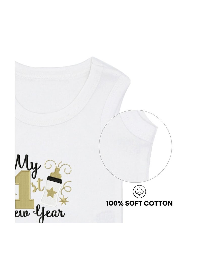 PRINTSHOP4ME My 1st New Year Baby Romper–Soft Cotton Sleeveless Bodysuits For Newborns,Infants And Toddlers–Unisex Baby Onesies For Boys And Girls-Baby Romper - Image 3