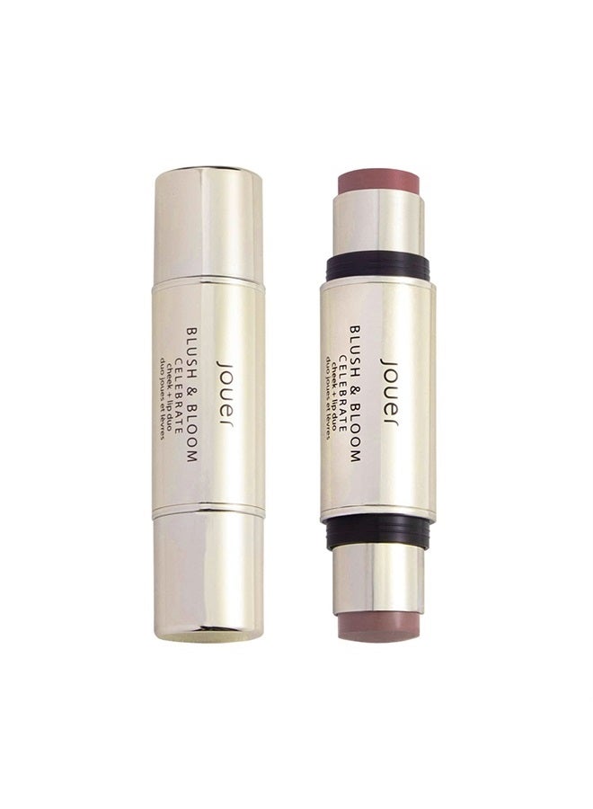 Jouer Blush & Bloom Cheek + Lip Duo - Hydrating Cream Blush Stick for Cheek and Lip Tint - Moisturizing Rose Hip and Squalane Oil Formula, Celebrate - Image 1