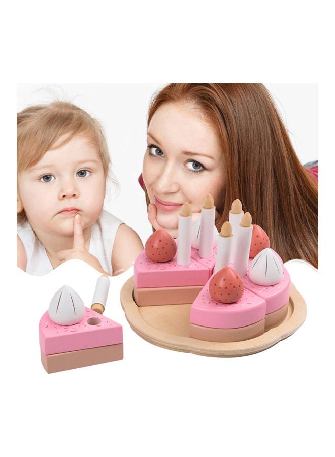 نيبمينينت Stimulated Happy Birthday Fruit Cake Set Kids Pretend Play Toy - Image 2