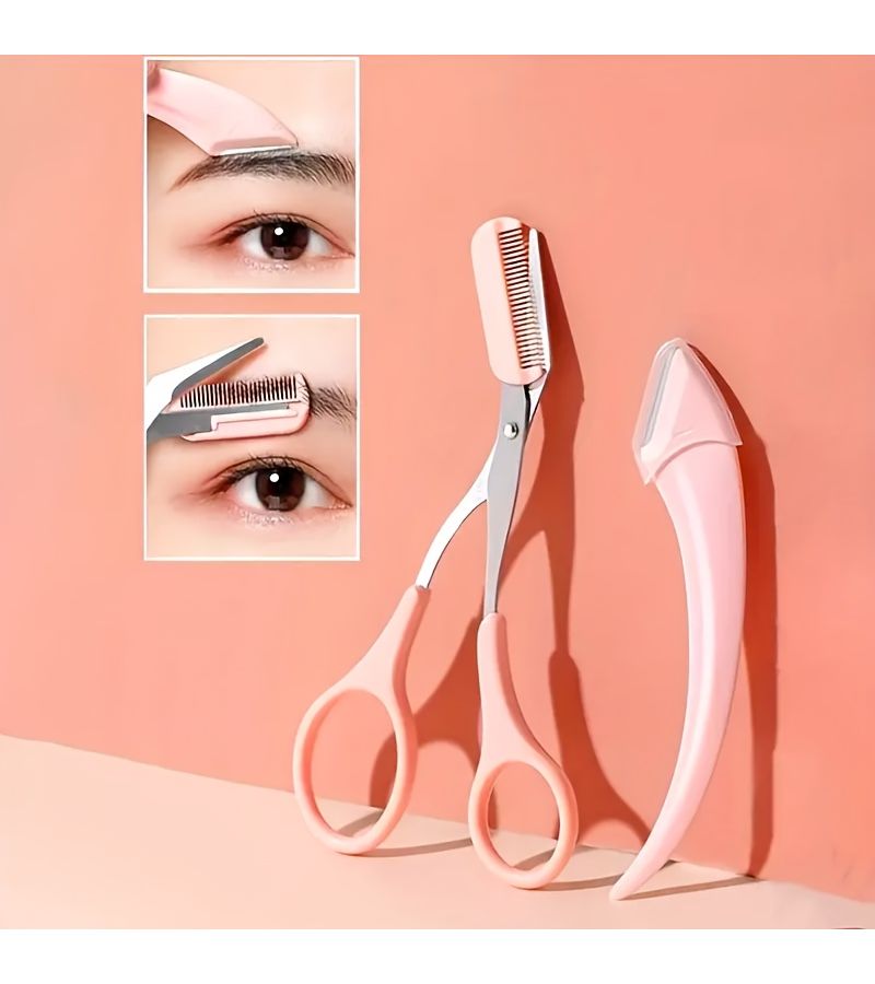 مجموعة أدوات تهذيب الحواجب مع مشط وحلاقة للمبتدئين - Image 1