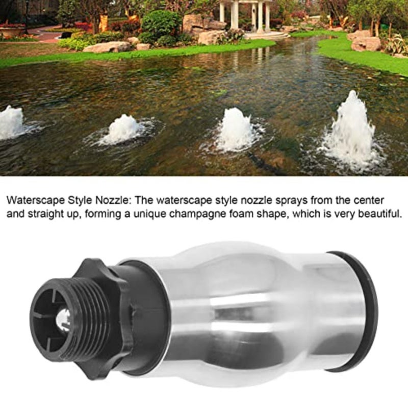 Fountain Nozzle Professional Grade Foaming Jet Bubbler Water Garden Display G1 Male Thread Frothy Foam Jet 304 Stainless Steel Waterscape Nozzle Outdoor Home Garden Office Use - Image 3