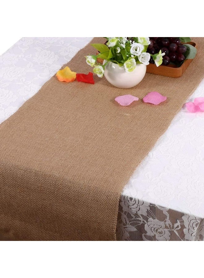 بريميفي لفافة الجوت 48 سم × 5 متر شريط من القماش الخيشي الريفي الطبيعي - Image 5