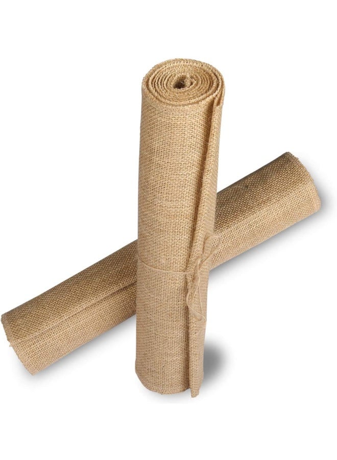 بريميفي لفافة الجوت 48 سم × 5 متر شريط من القماش الخيشي الريفي الطبيعي - Image 1