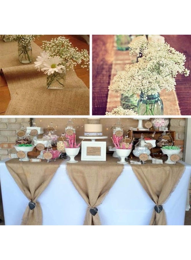 بريميفي لفافة الجوت 48 سم × 5 متر شريط من القماش الخيشي الريفي الطبيعي - Image 4