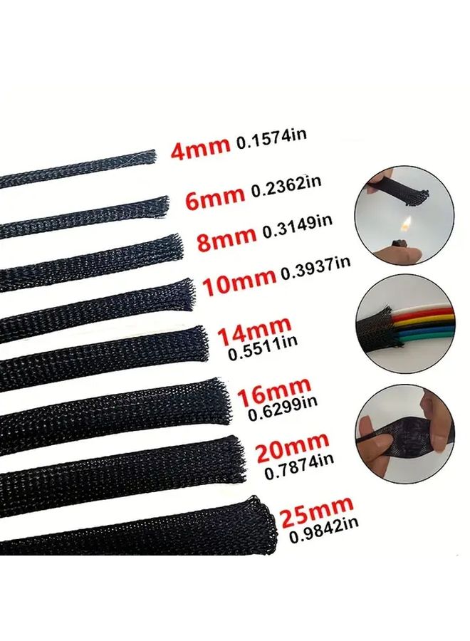 35mm Expandable Braided Cable Sleeve 393 7 Inch PET Wire Protection Cover For Home Theater - Image 3