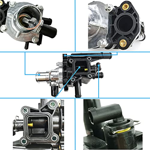 GaeaAuto مجموعة GaeaAuto من 3 قطع تجميع غلاف ترموستات سائل التبريد 25189437 مع أنبوب مدخل ومخرج سخان جسم الخانق تناسب 2009-2011 شيفروليه أفيو أفيو5 بونتياك G3 ويف - Image 4