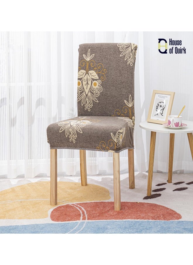 HOUSE OF QUIRK House of Quirk Dining Chair Cover with Table Covers for Kitchen Waterproof Dining Table Cloth (Beige Brocade, 1 Table Cover + 4 Chair Cover)  - Image 4