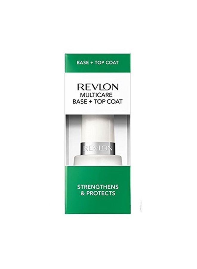 Revlon Multicare Base + Top Coat, 2 in 1 Nail Strengthener and Top Coat for Glossy Shine Finish, 0.5 oz