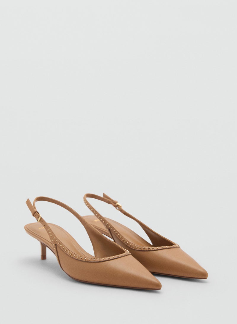 MANGO - Kitten-Heel Shoes With Stud Detail - Image 1