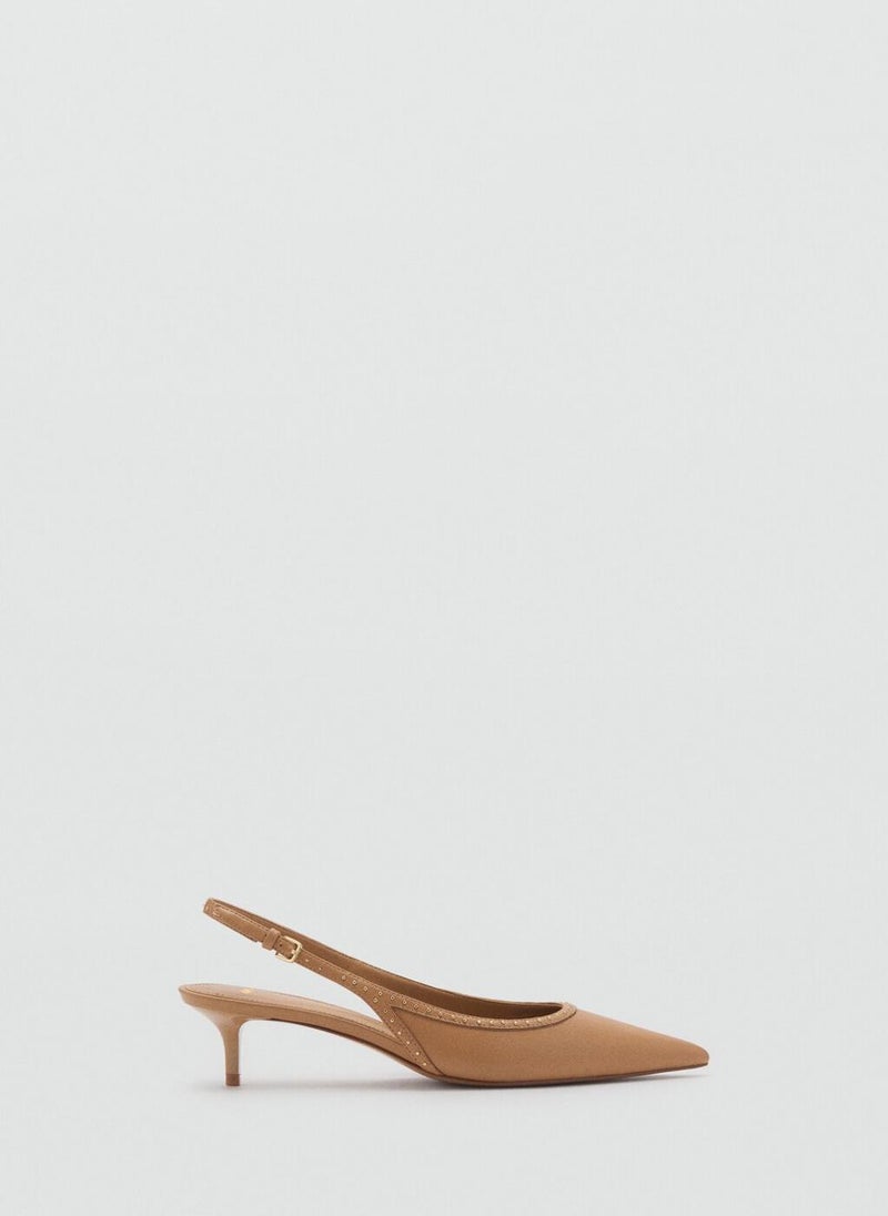 MANGO - Kitten-Heel Shoes With Stud Detail - Image 1