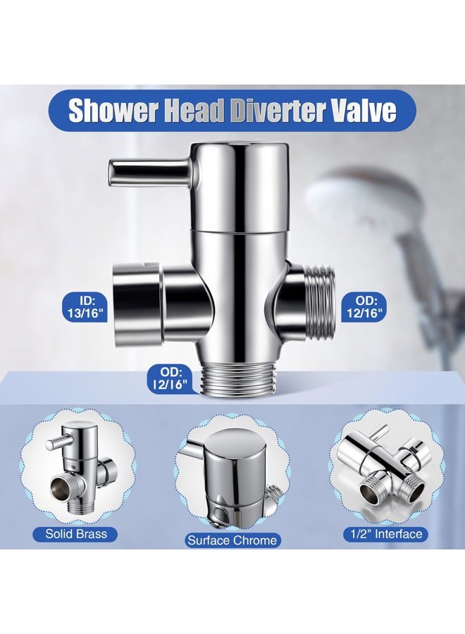 Dreyoo 79 in Extra-Long Stainless Steel Shower Hose & Brass G1/2 3-Way Diverter Combo Kit with 2 Plumber Tape, Flexible Handheld Head Hose, Shower Arm Diverter Valve for Universal Replacement - Image 4