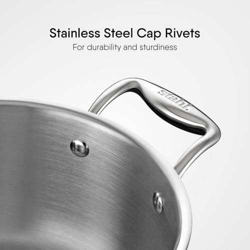 Stahl Artisan Triply 12.2 L, 32 cm Stainless Steel Sauce Pot | Casserole with Lid, Induction & Gas Stove Compatible, Briyani Pot/Handi (Serves 15-20 People) - Image 5