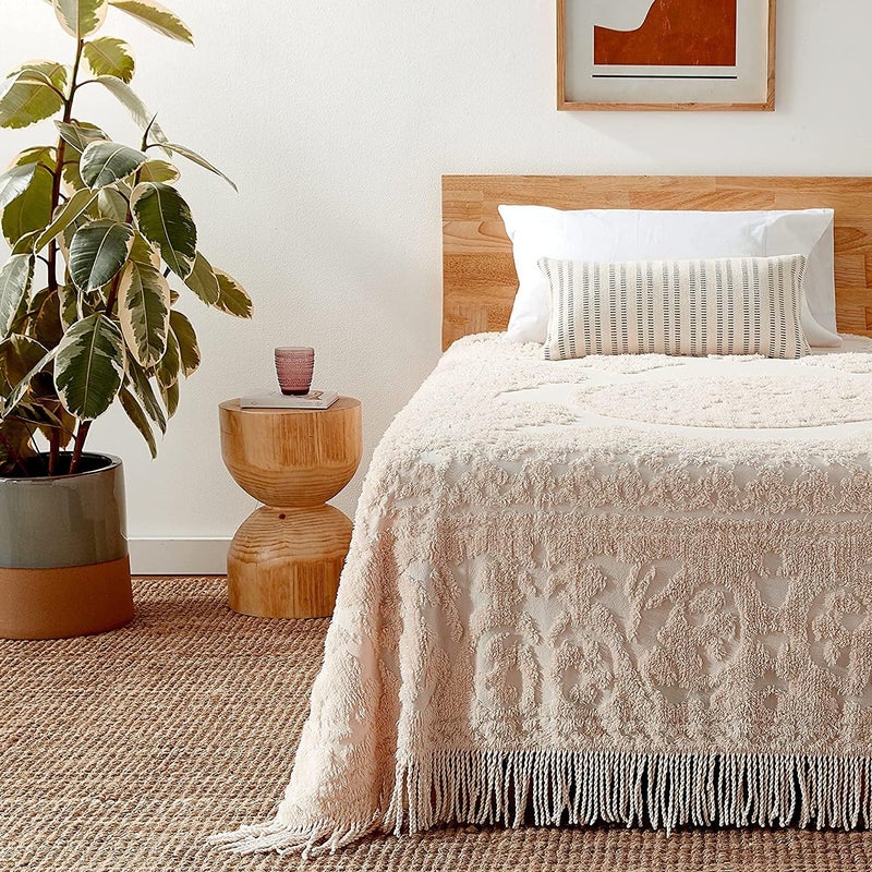 Beatrice Home Fashions Medallion Chenille Bedspread, Full Size, Blush Color - Image 5