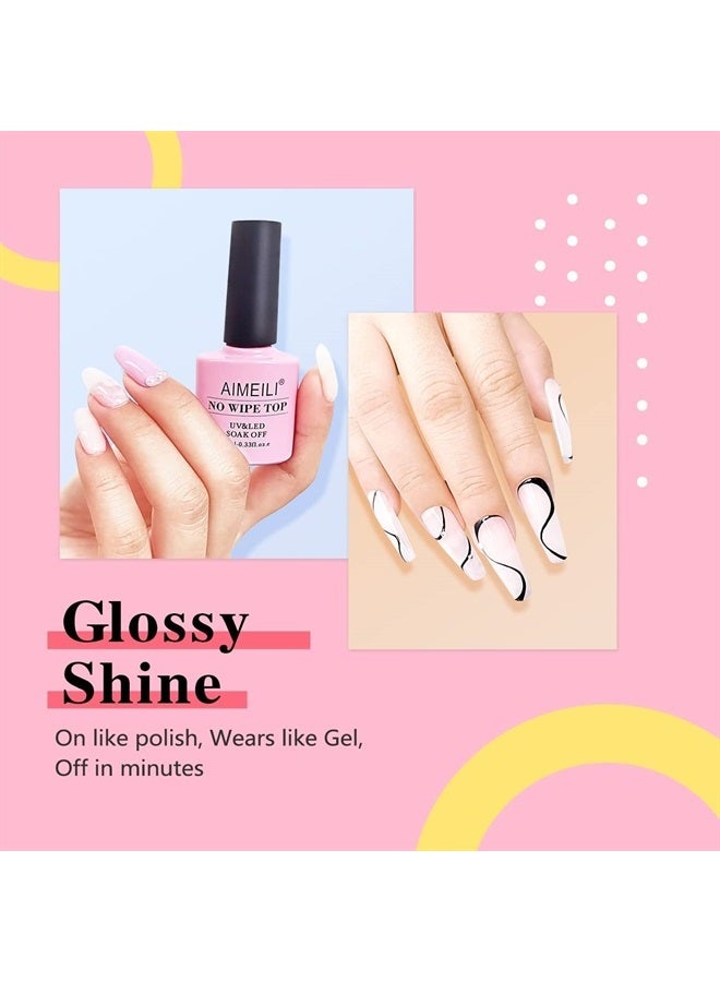 AIMEILI No Wipe Top Coat Soak Off U V LED Gel Nail Polish - Image 3