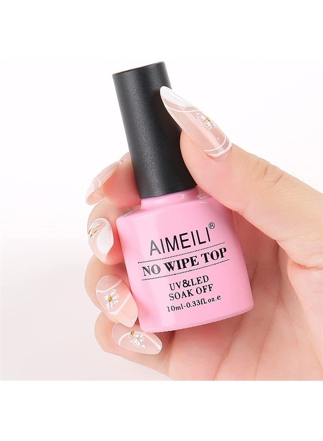 AIMEILI No Wipe Top Coat Soak Off U V LED Gel Nail Polish - Image 4