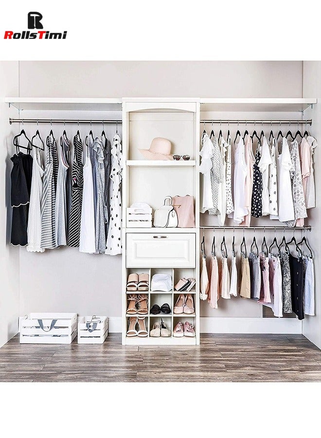 رولستيمي 100 قطعة المخملية عدم الانزلاق 360 درجة قطب الشماعات الأسود - Image 4