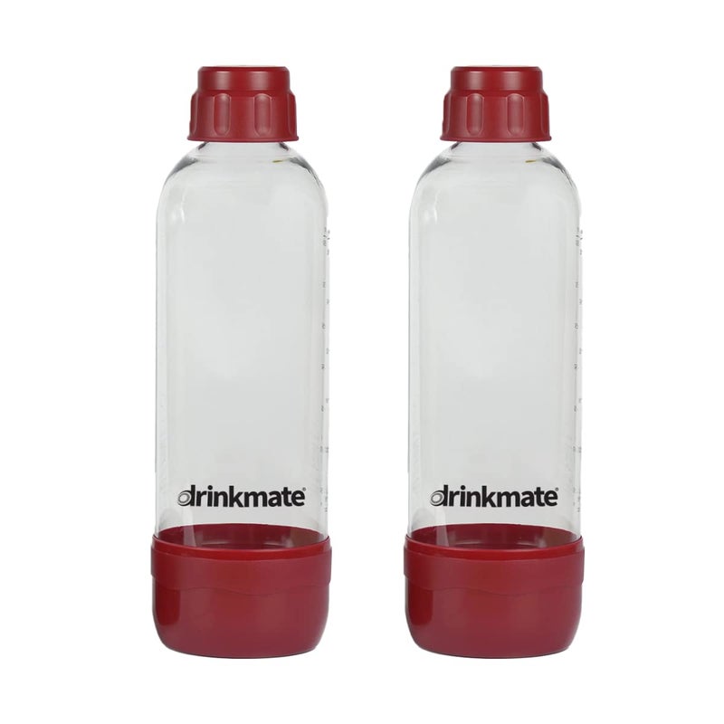 DrinkMate DrinkMate Carbonation Bottles TwinPack 1L Red 