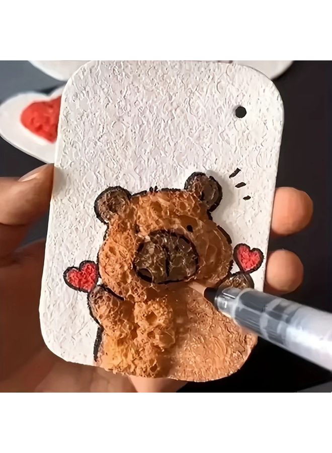 10 Pieces 3D Art Canvas Paper 5 Round 5 Heart Fluffy Texture Drawing Pad For DIY Crafts - Image 1