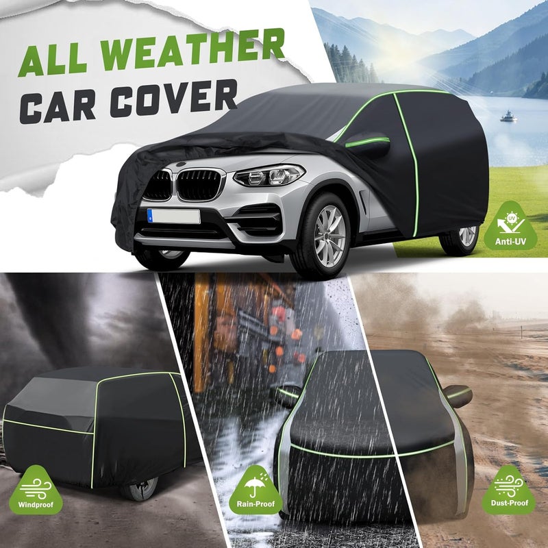Mixsuper Liner 7-Layer Waterproof Car Cover for BMW X3 (2003-2026) with Zipper Door and Reflective Strips - Image 4