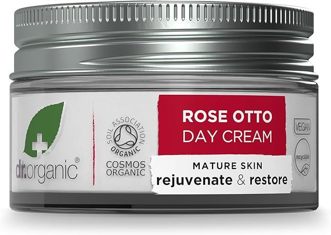 dr.organic Dr Organic Rose Otto Day Cream Moisturising Wrinkles Natural Vegan CrueltyFree Paraben SLSFree Plastic Free Recycled Recyclable Certified Organic 50ml Packaging may vary - Image 2