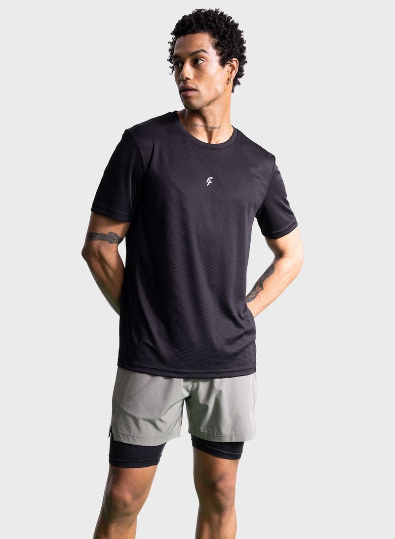 DeFacto Defactofit Slim Fit Crew Neck Heavy Fabric T-Shirt - Image 1