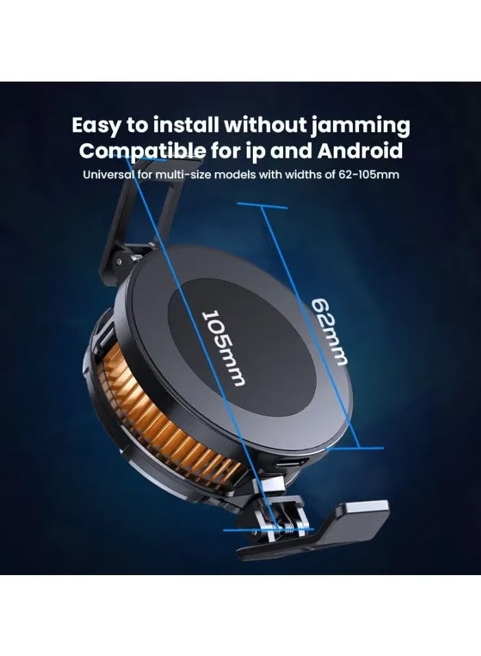 Memo CX07 15W Phone Radiator Cooling Fan, Magnetic Cooler for Phones, Tablets, and Laptops, 15W Fast Cooling for Gaming, Metal Stand, Efficient Heat Dissipation for Devices, Black - Image 3